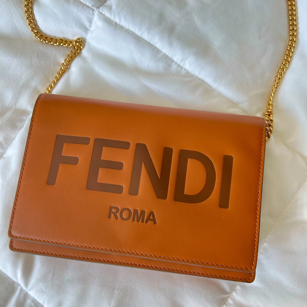 Authentic Fendi Wallet On Chain- Brown